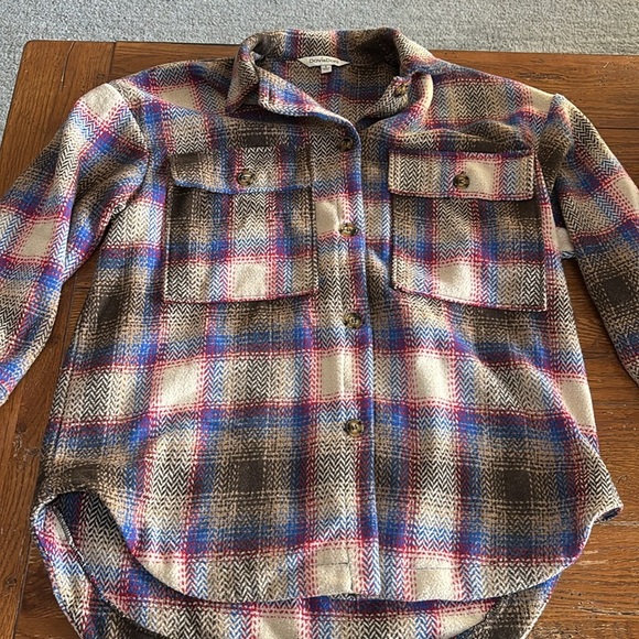 Davi & Dani Plaid Wool Blend Shacket Shirt Jacket Women’s Oversized Size Small - Picture 13 of 13
